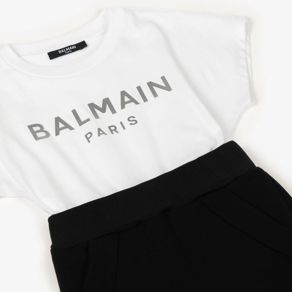 Balmain-Girls Two-Tone Cotton Jersey Dress | Childrensalon Outlet