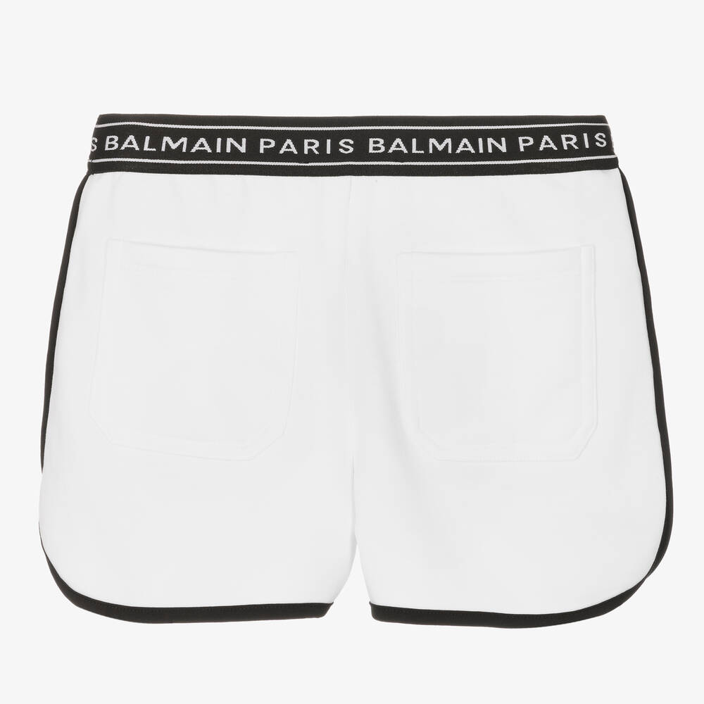 Balmain-Белые хлопковые шорты для девочек | Childrensalon Outlet