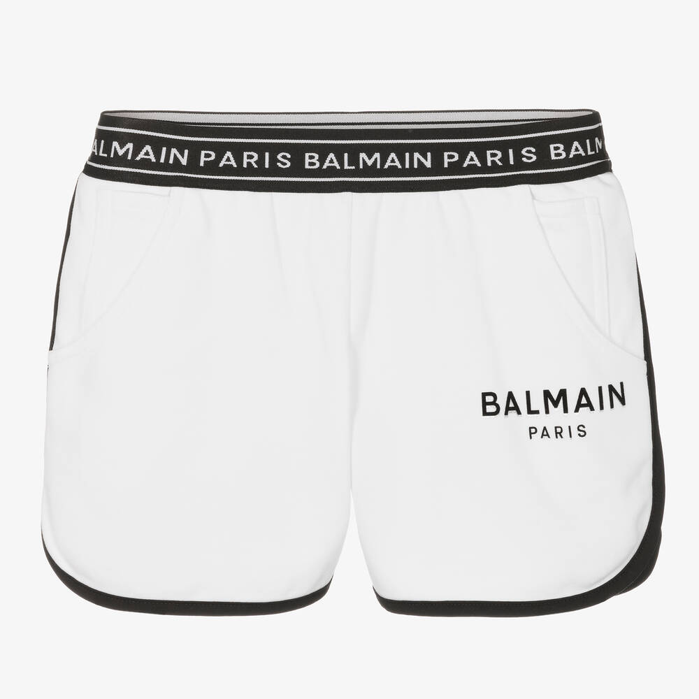Balmain - Белые хлопковые шорты для девочек | Childrensalon