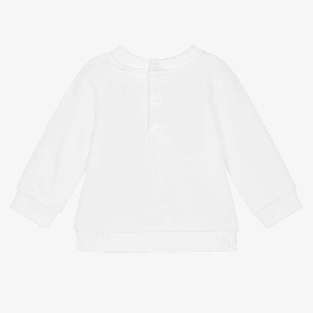 بالمان -سويتشيرت أطفال بناتي قطن لون أبيض | Childrensalon Outlet