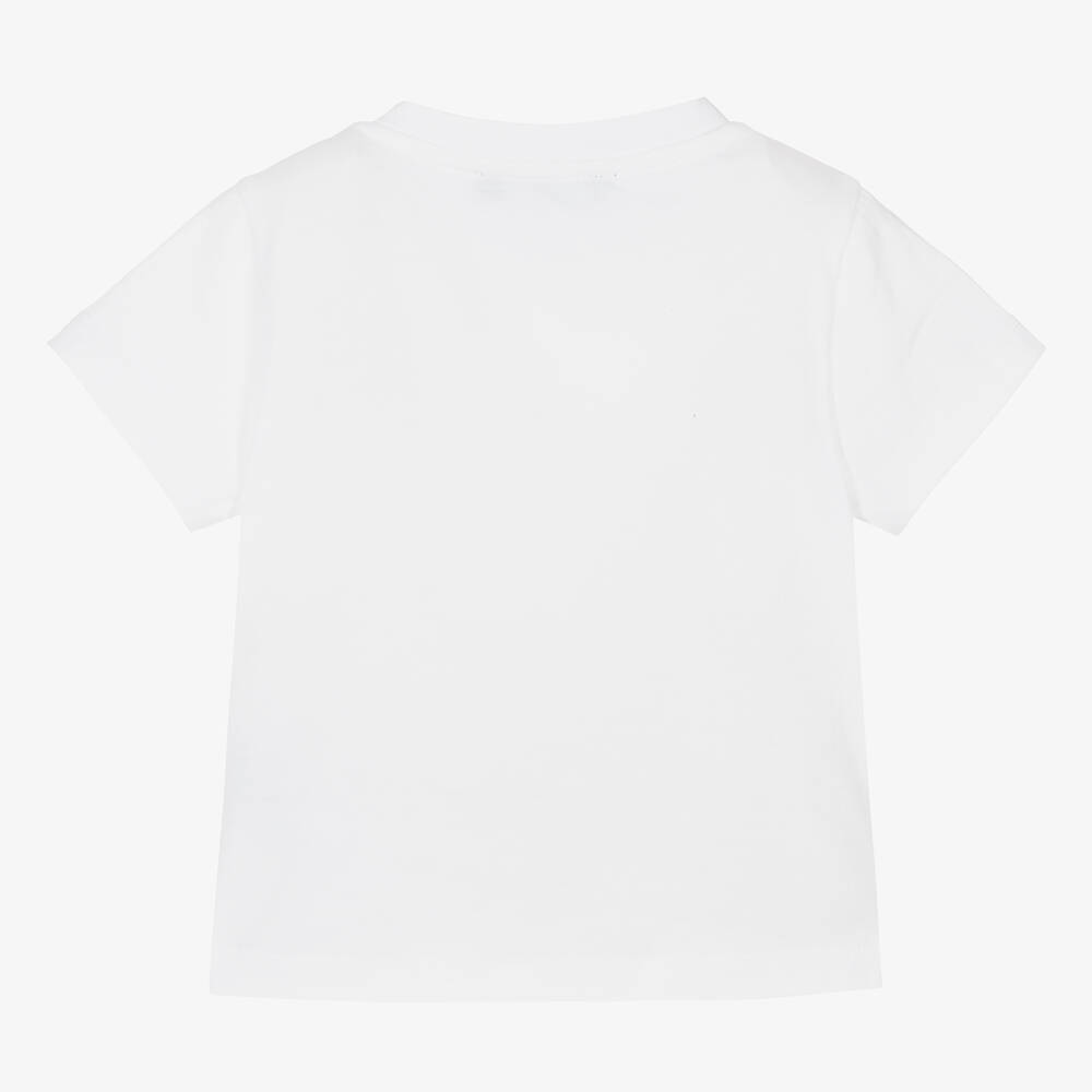 Balmain-Белая футболка с золотистым логотипом для девочек | Childrensalon Outlet