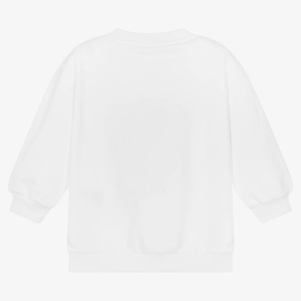 Balmain-Girls White Logo Sweatshirt | Childrensalon Outlet