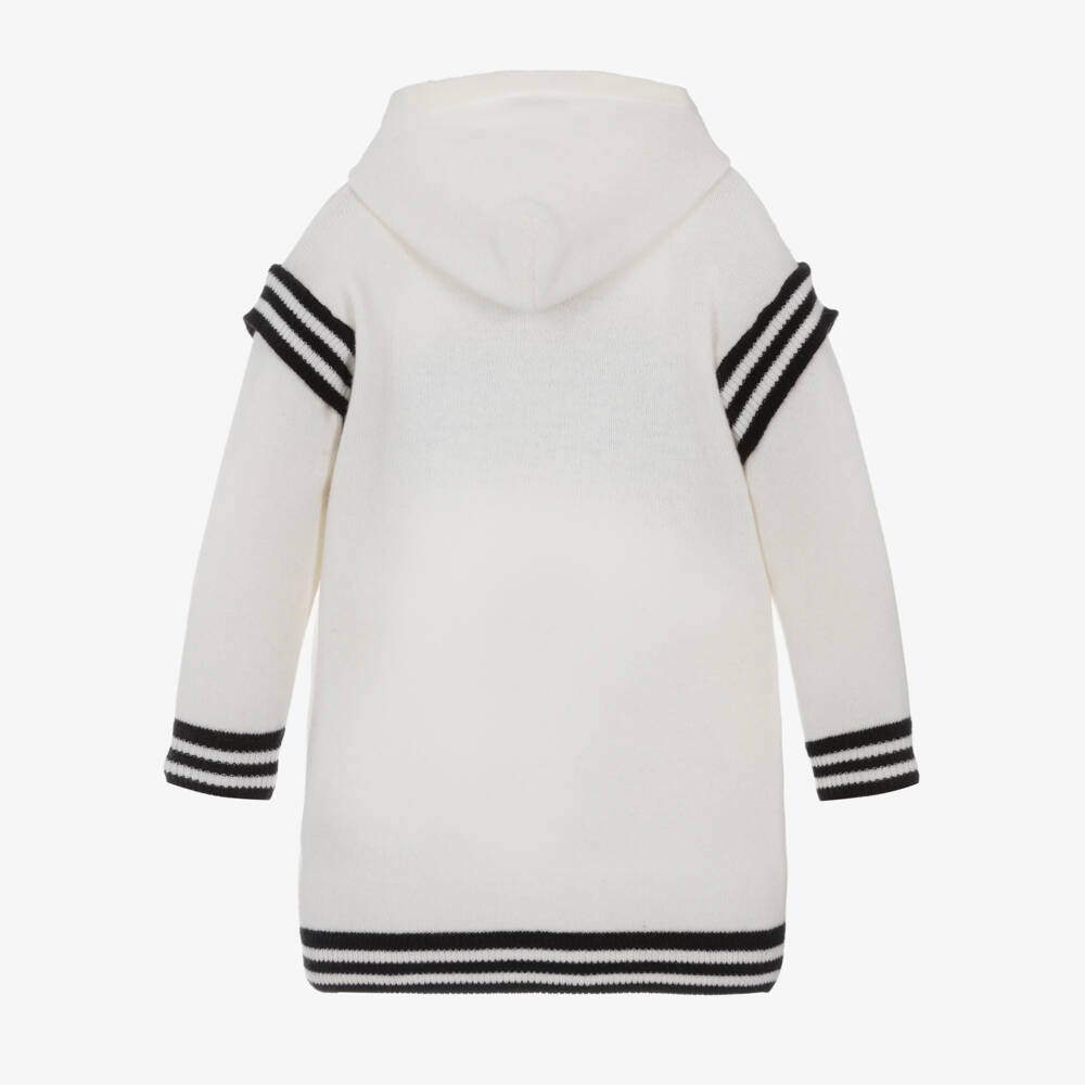 Balmain-Girls Wool & Cashmere Hooded Dress | Childrensalon Outlet