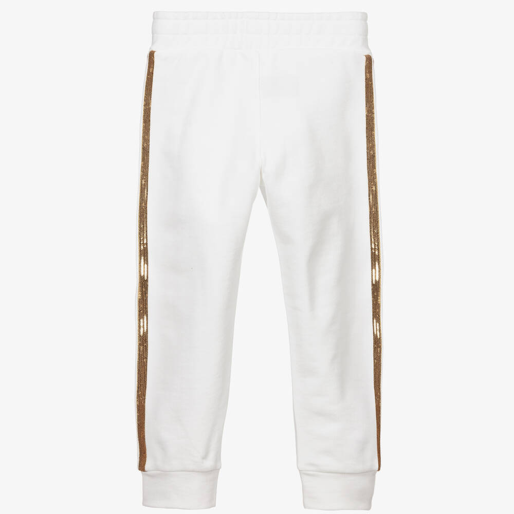 White and gold joggers shop