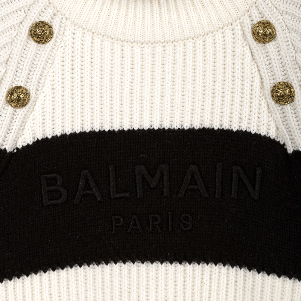 Balmain - Ivory Wool Sweater Dress ...