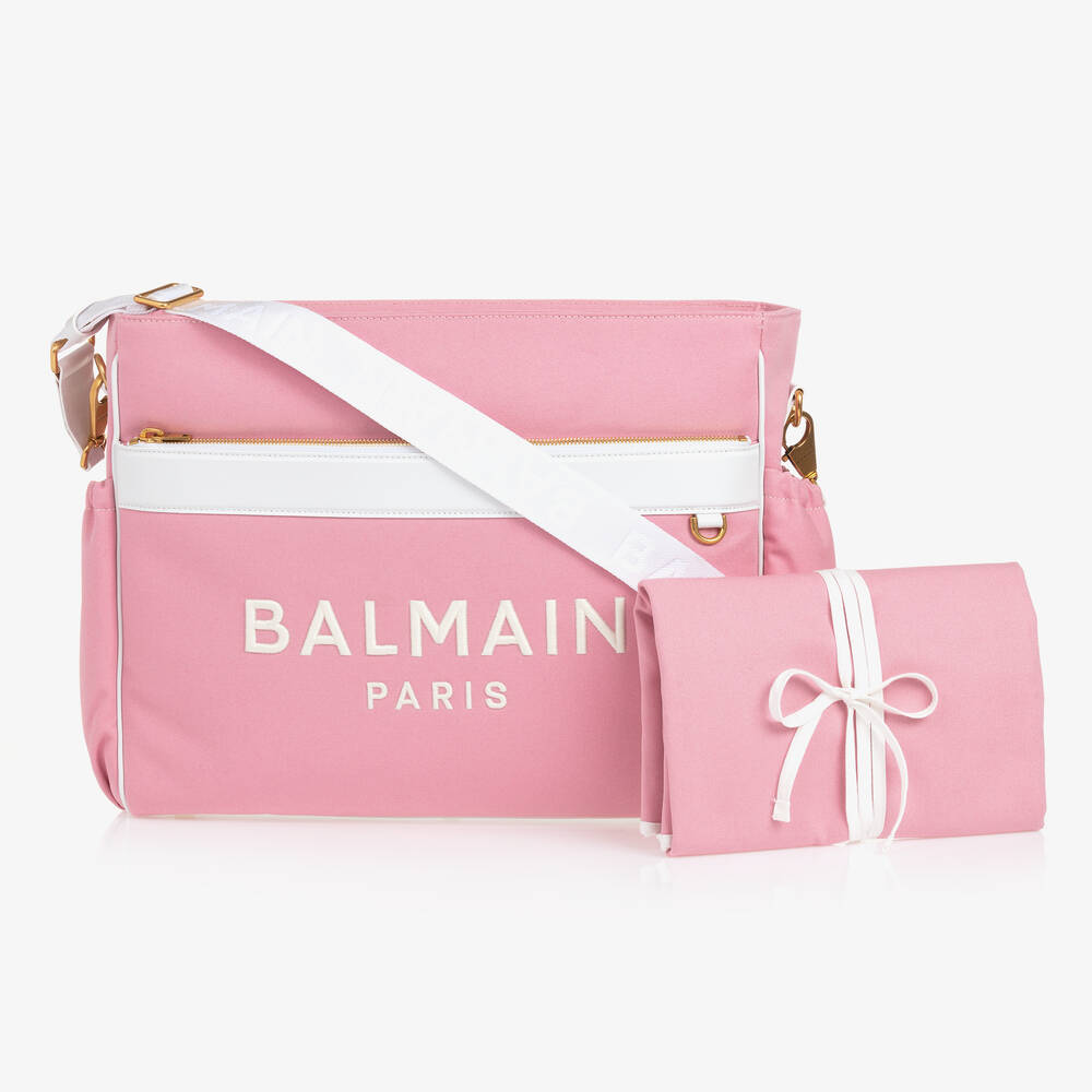 Balmain-Pink Cotton Changing Bag (49cm) | Childrensalon Outlet