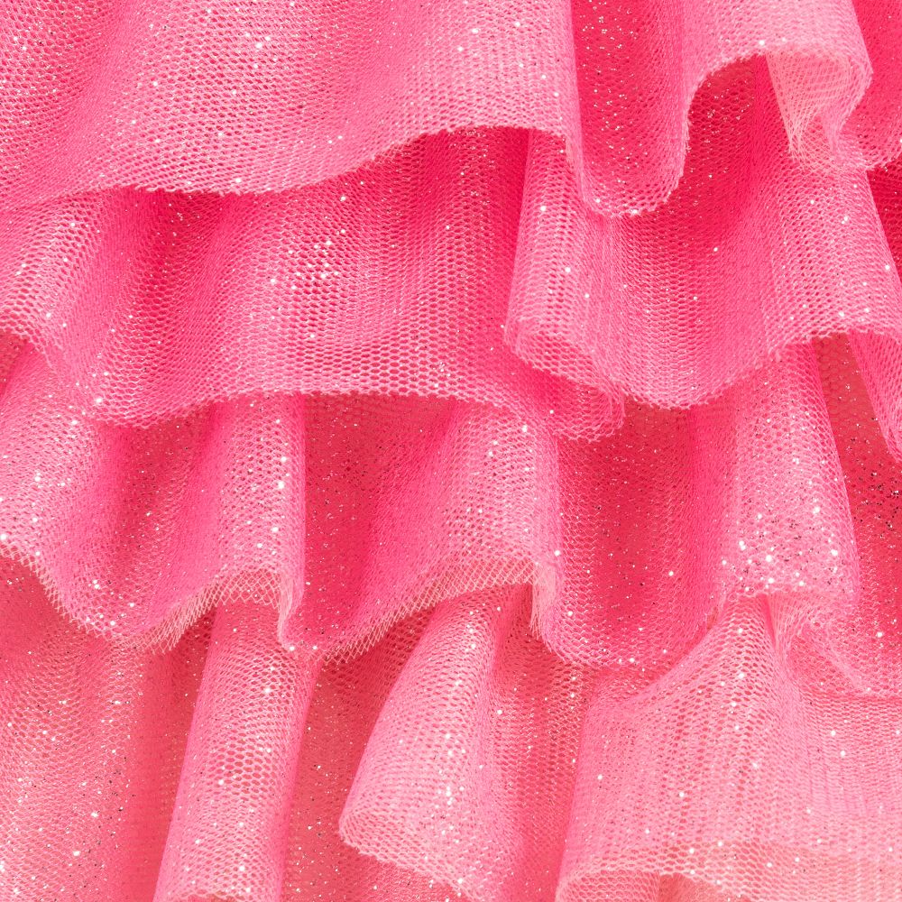 Balmain-Pink Tulle Logo Skirt | Childrensalon Outlet