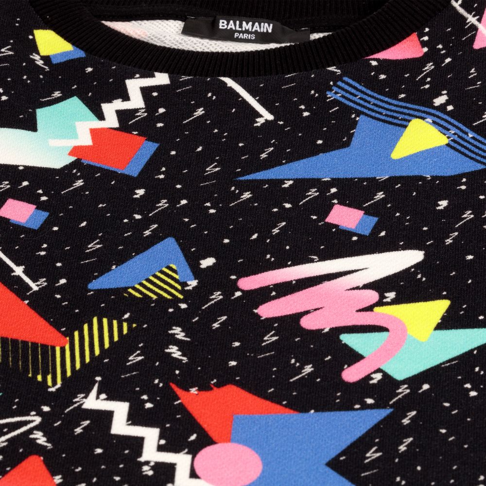 Balmain-Черное платье с рукавом-реглан для подростков | Childrensalon Outlet