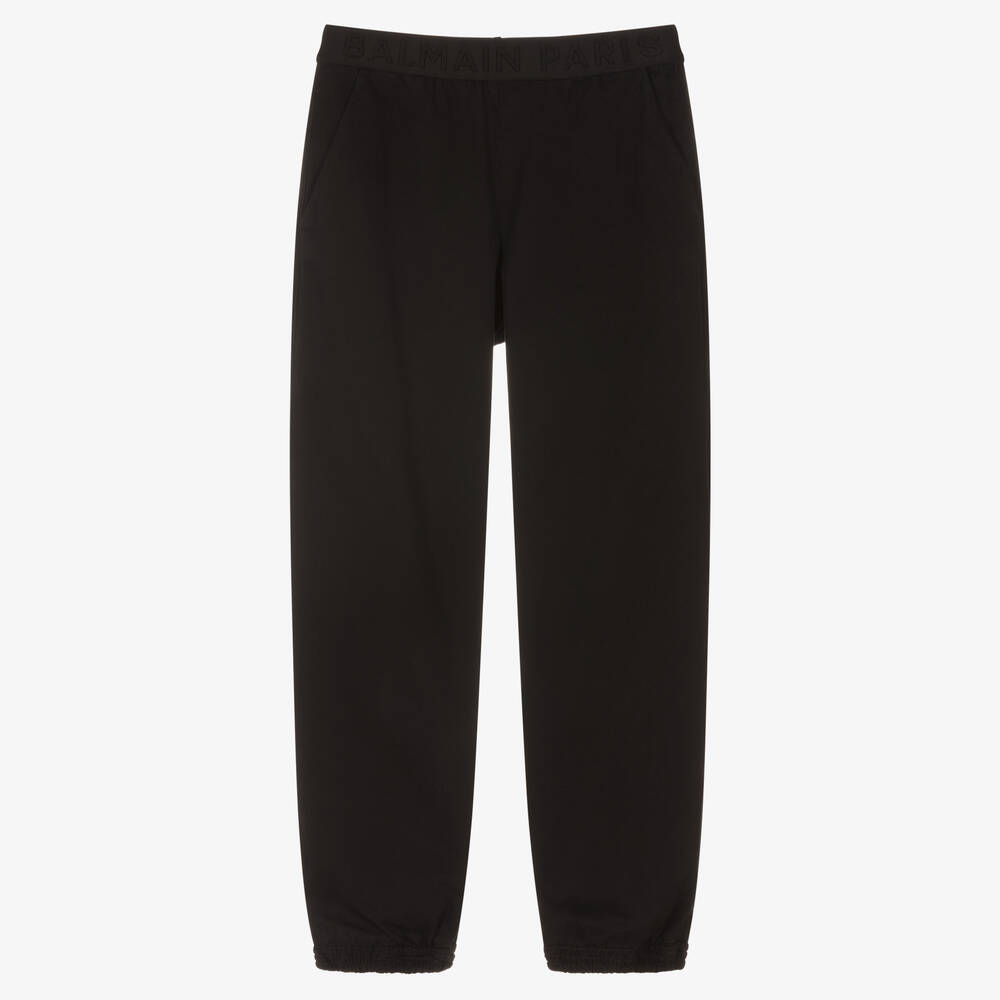 Balmain - Bas de jogging coton noir Ado | Childrensalon