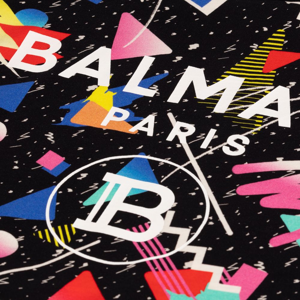 Balmain-Черная укороченная футболка для подростков | Childrensalon Outlet