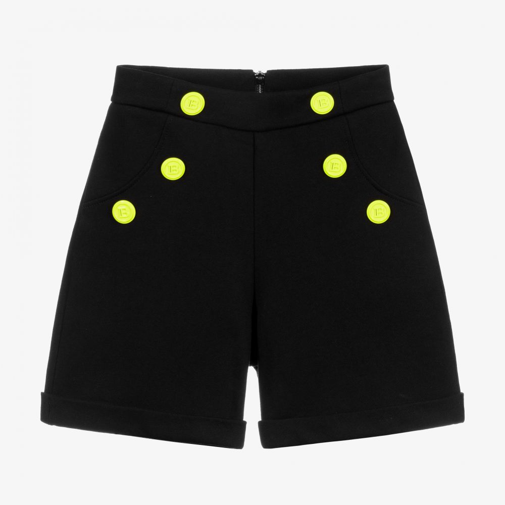 Balmain - Teen Black Jersey Shorts | Childrensalon