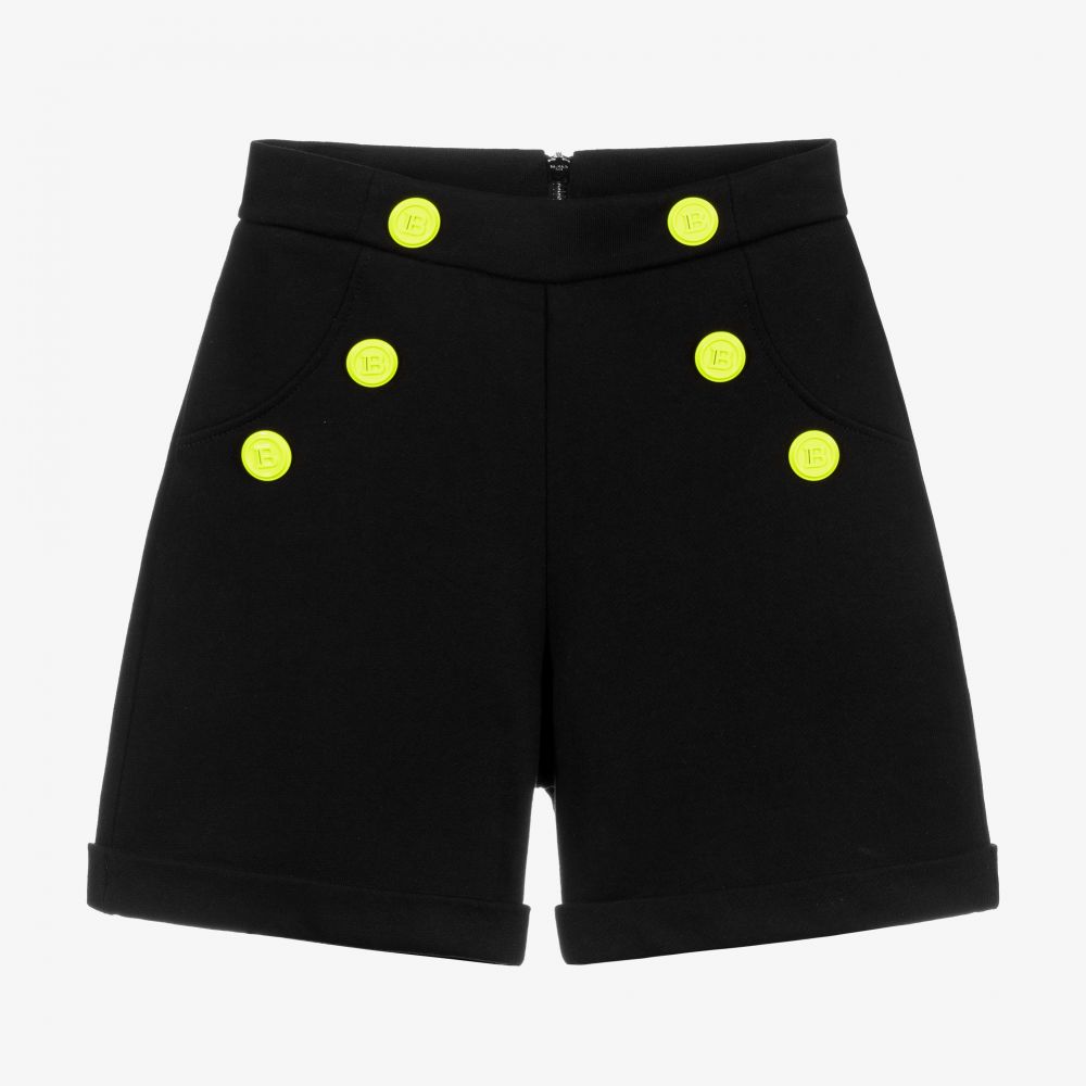 Balmain-Teen Black Jersey Shorts | Childrensalon Outlet