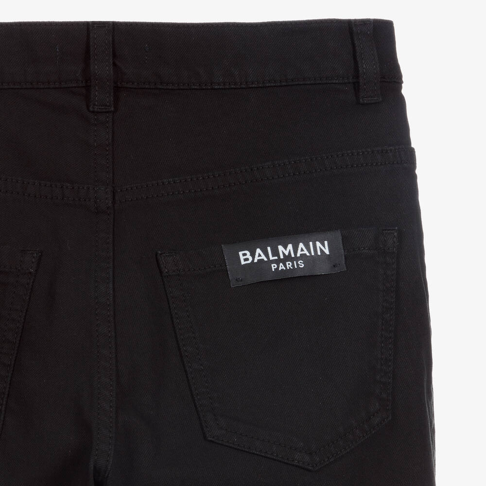 Balmain-Черные джинсы с логотипом для подростков | Childrensalon Outlet