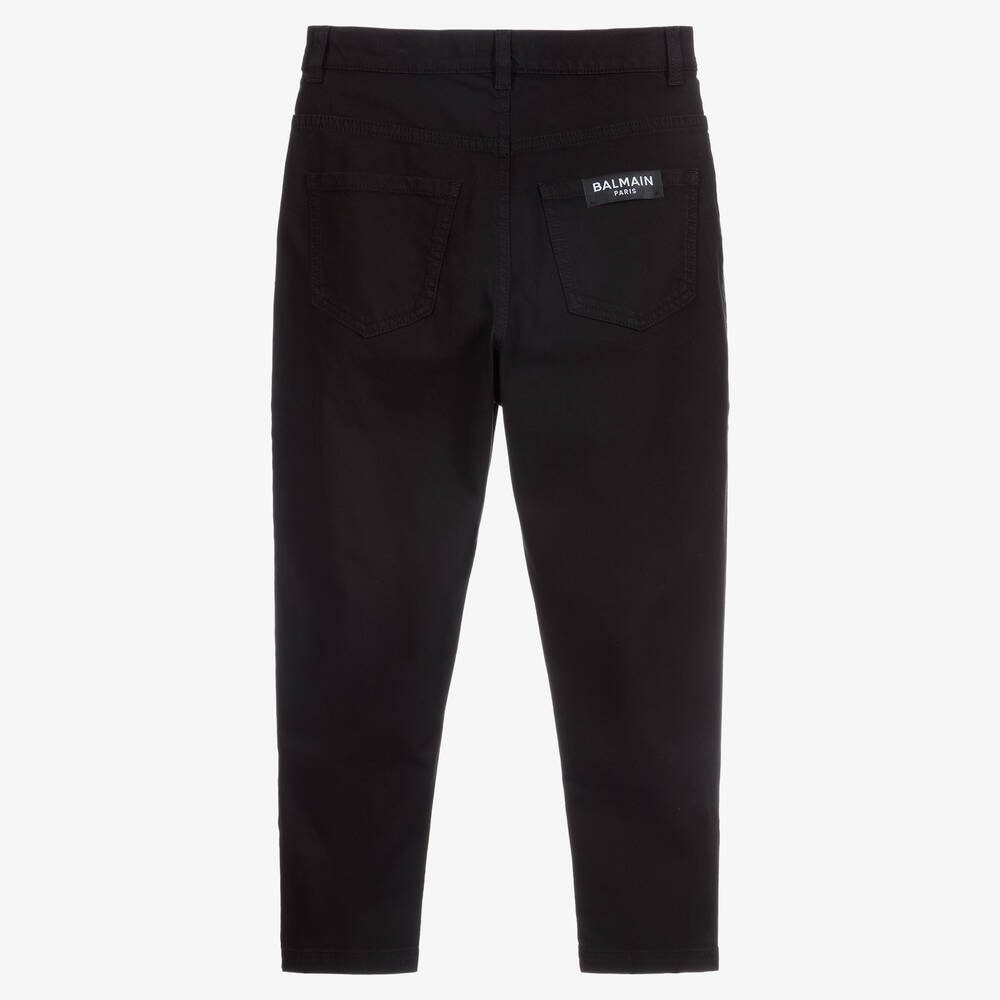 Balmain-Черные джинсы с логотипом для подростков | Childrensalon Outlet
