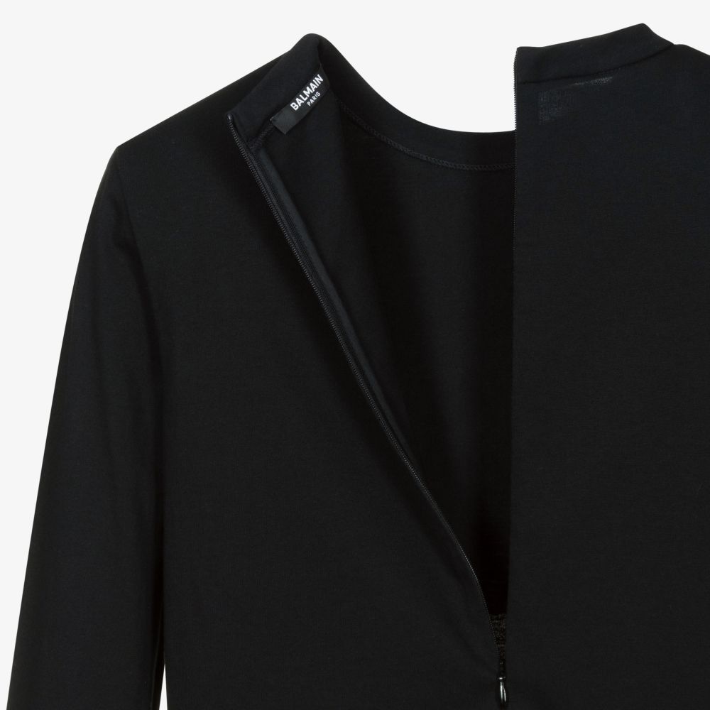 Balmain-Teen Black Logo Dress | Childrensalon Outlet