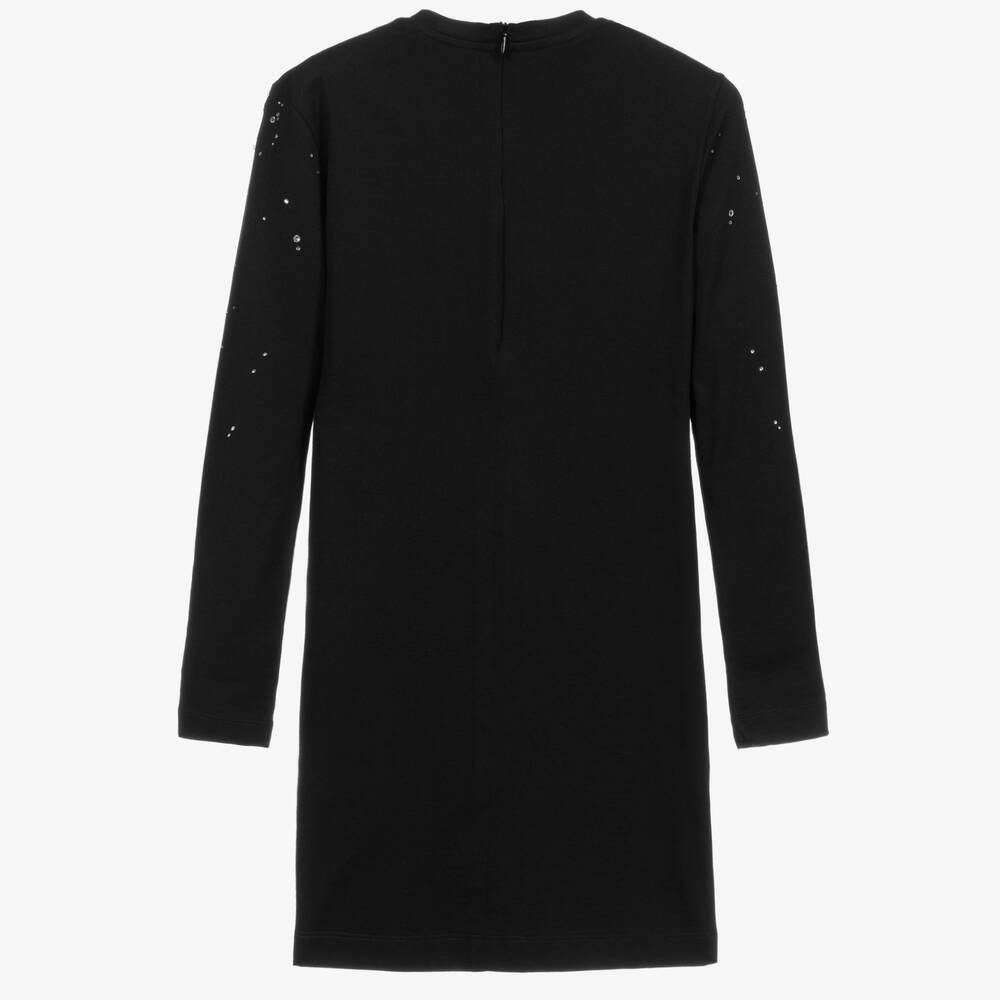 Balmain-Teen Black Logo Jersey Dress | Childrensalon Outlet