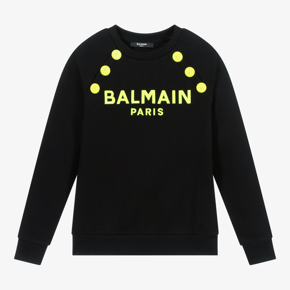 Balmain - Teen Black Logo Sweatshirt | Childrensalon