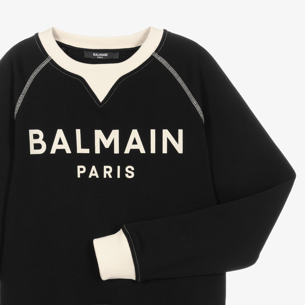 Balmain - Teen Black Logo Sweatshirt | Childrensalon Outlet