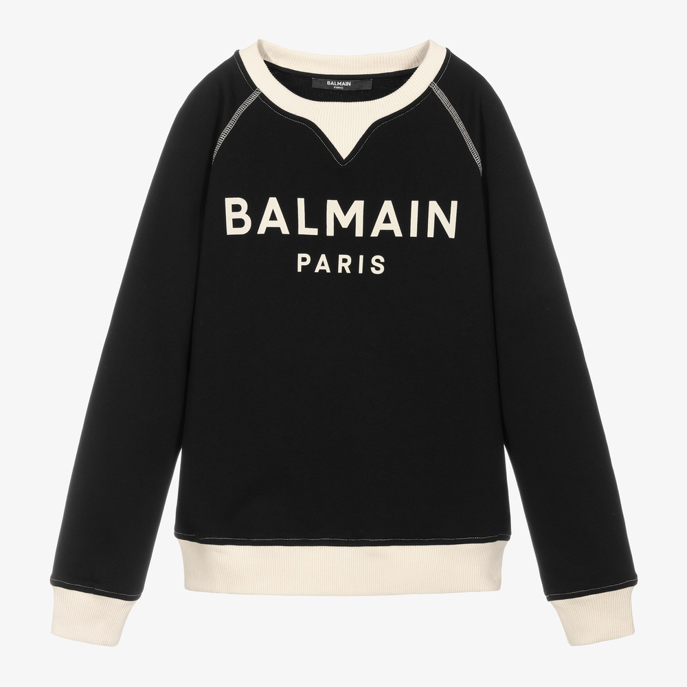 Balmain - Sweat-shirt noir Ado | Childrensalon