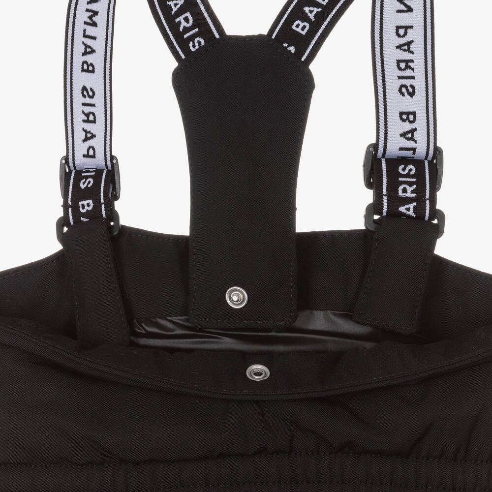 Balmain-Teen Black Padded Ski Salopettes | Childrensalon Outlet