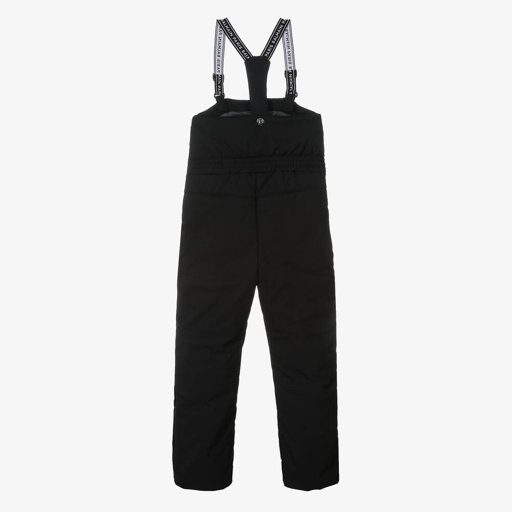 Balmain-Teen Black Padded Ski Salopettes | Childrensalon Outlet