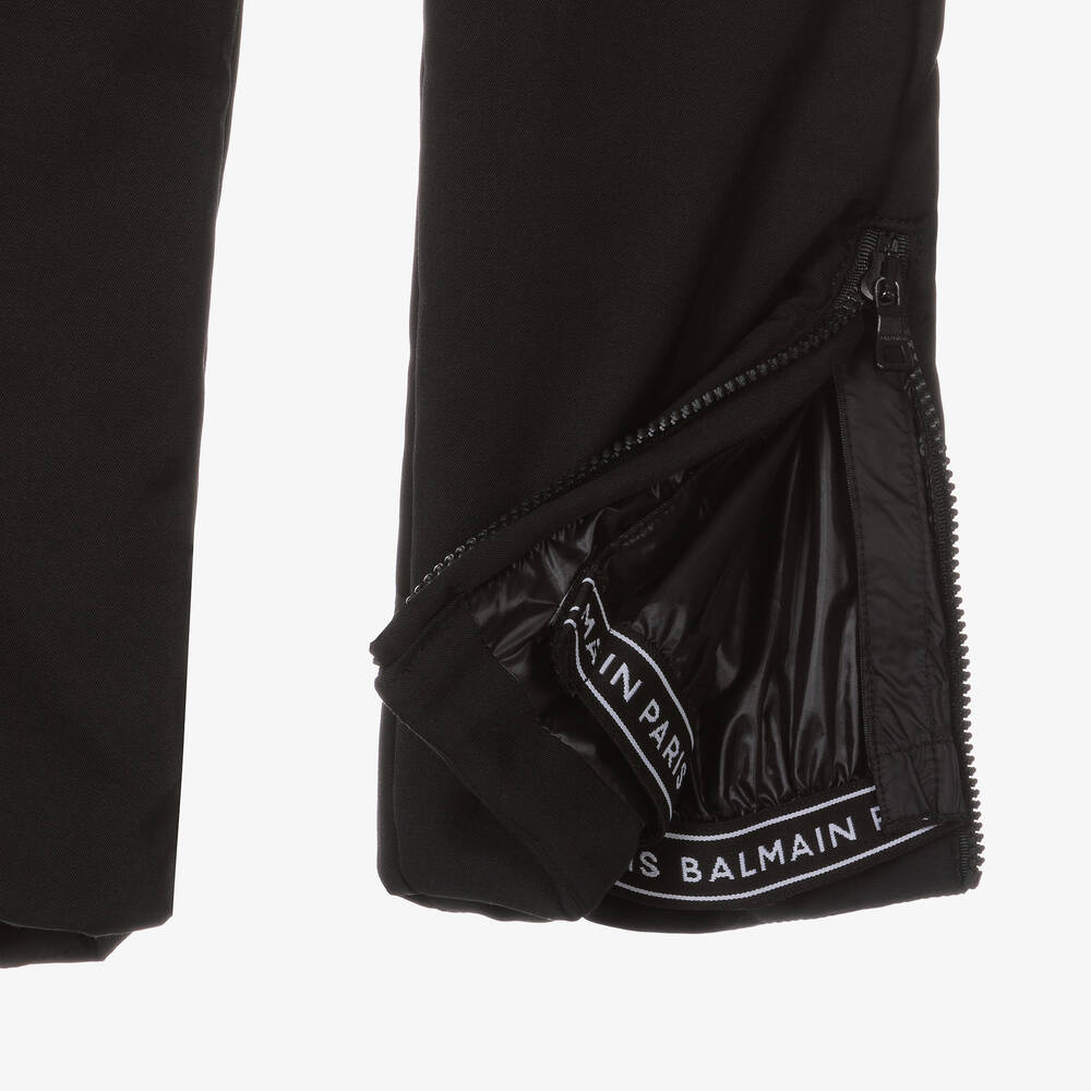 Balmain-Teen Black Padded Ski Salopettes | Childrensalon Outlet