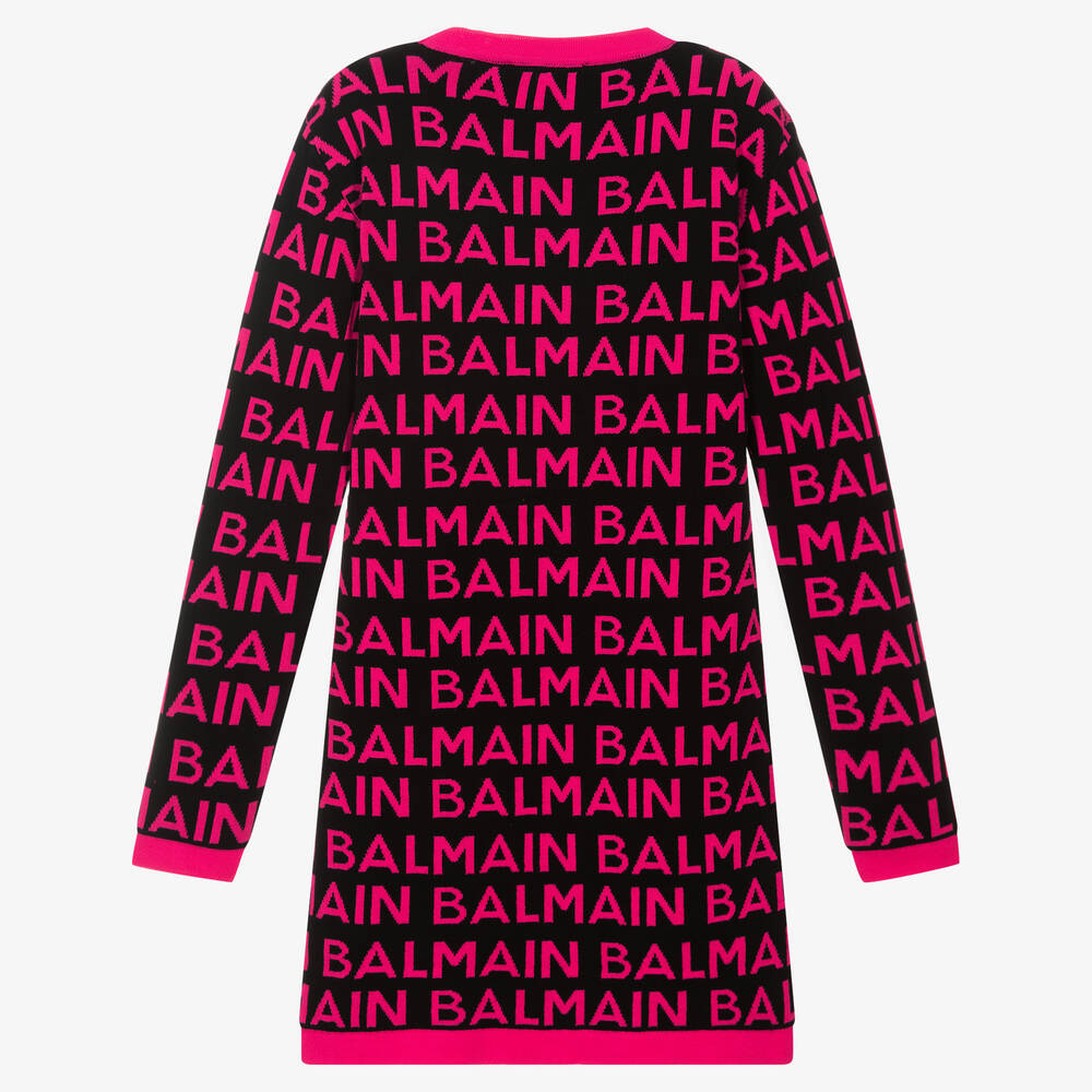 بالمان -فستان تينز قطن لون أسود وزهري فيوشيا | Childrensalon Outlet