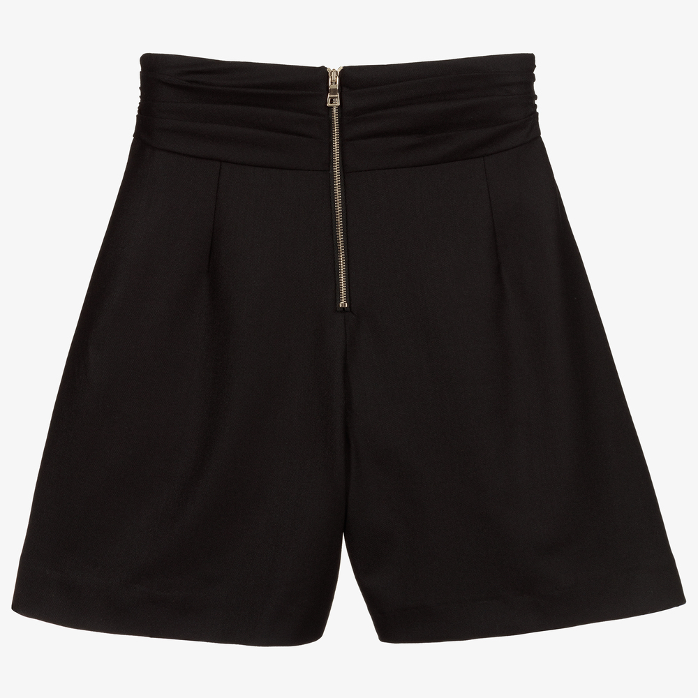 Balmain-Teen Black Pleated Shorts | Childrensalon Outlet
