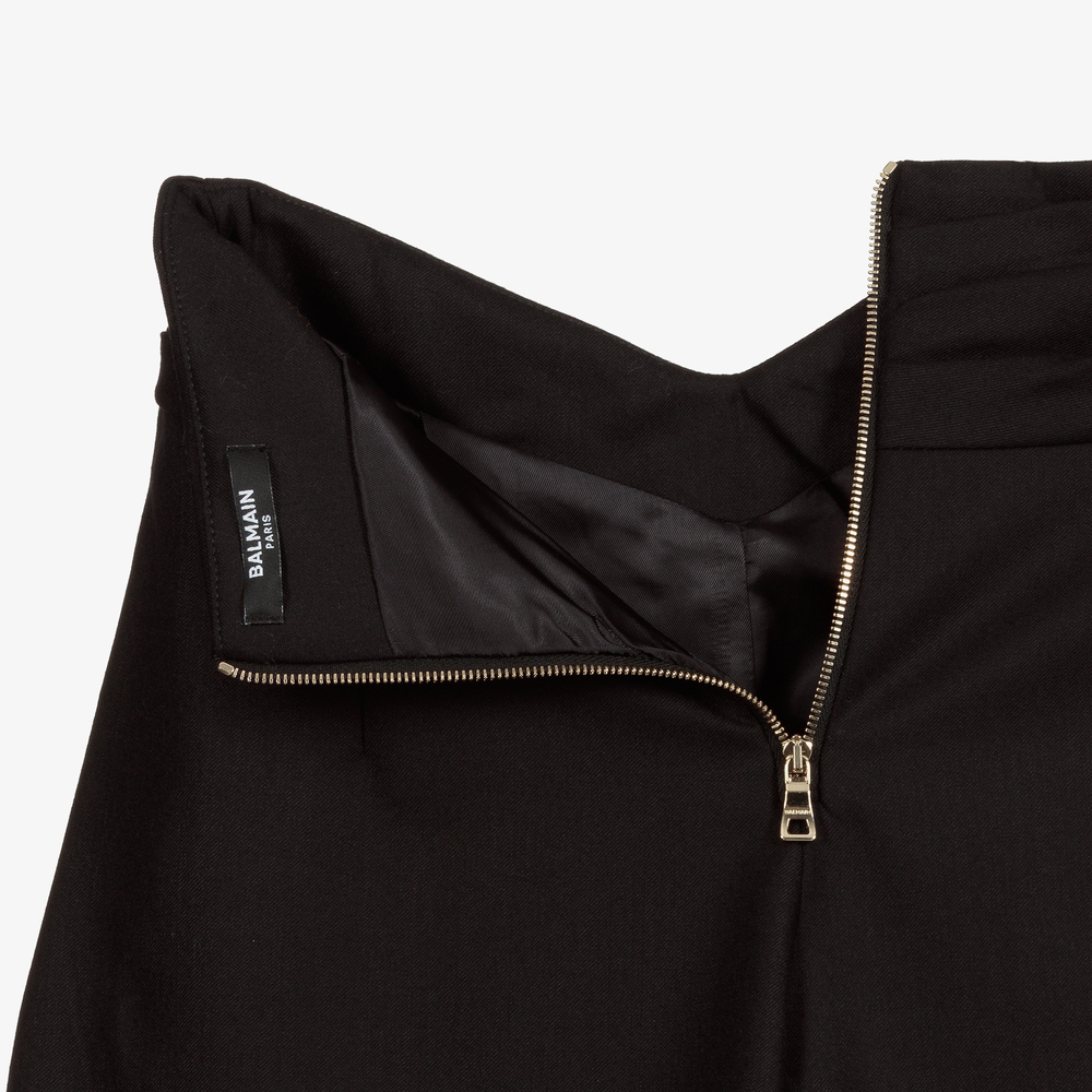 Balmain-Teen Black Pleated Shorts | Childrensalon Outlet
