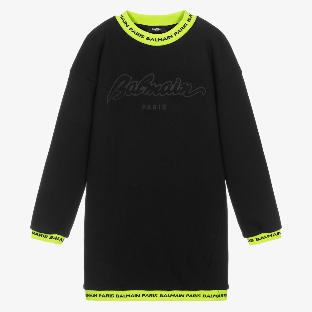 Balmain-Teen Black Sweatshirt Dress | Childrensalon Outlet