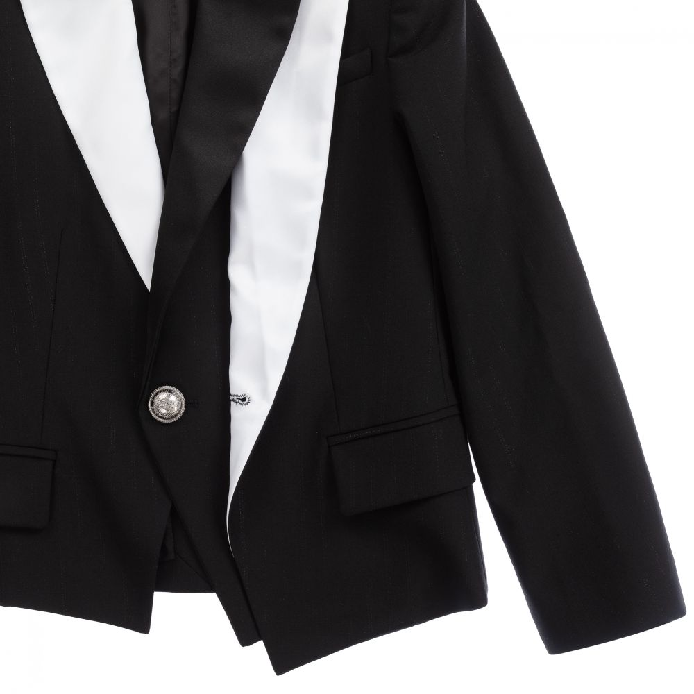 Balmain black and white blazer outlet