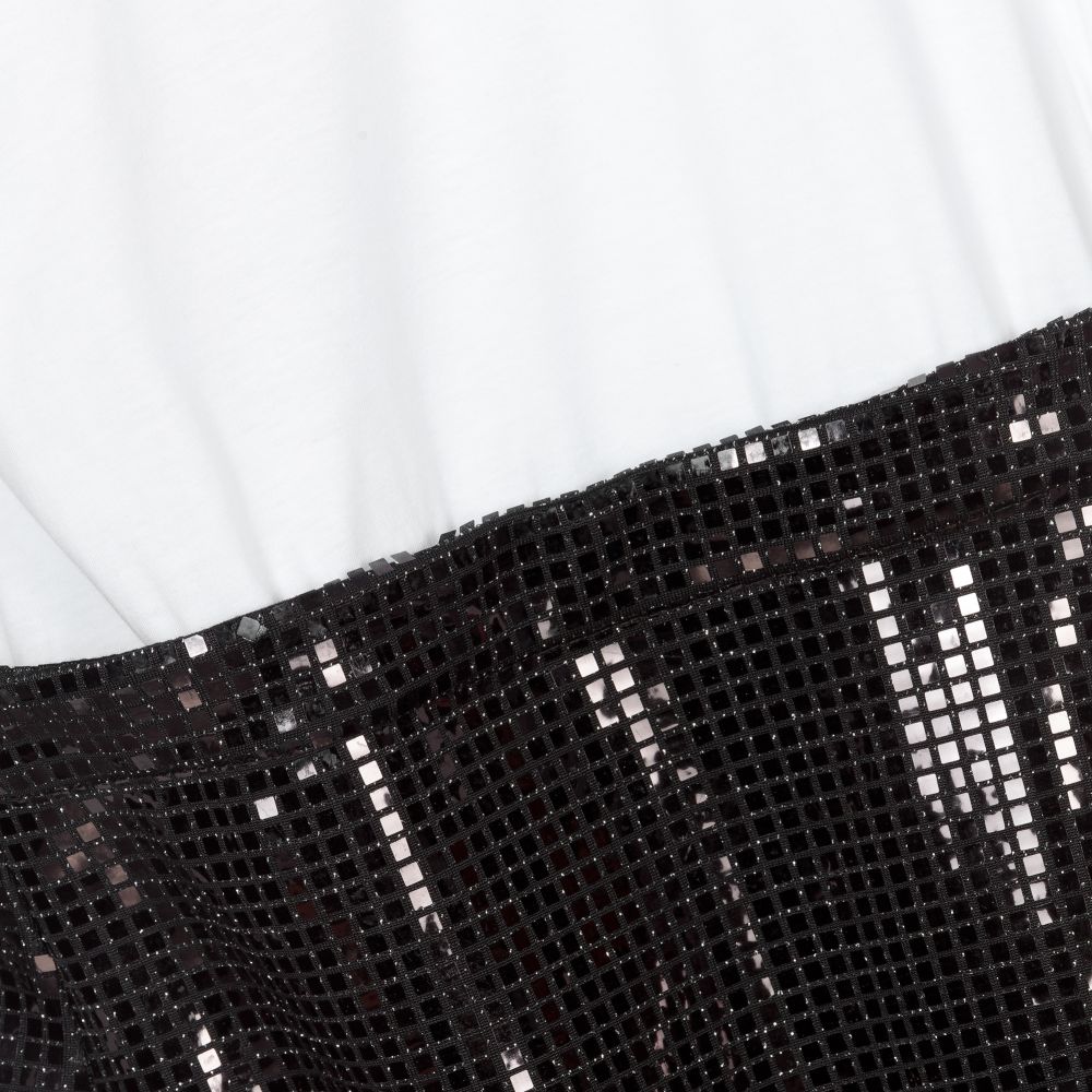 Balmain-Teen Black & White Logo Dress | Childrensalon Outlet