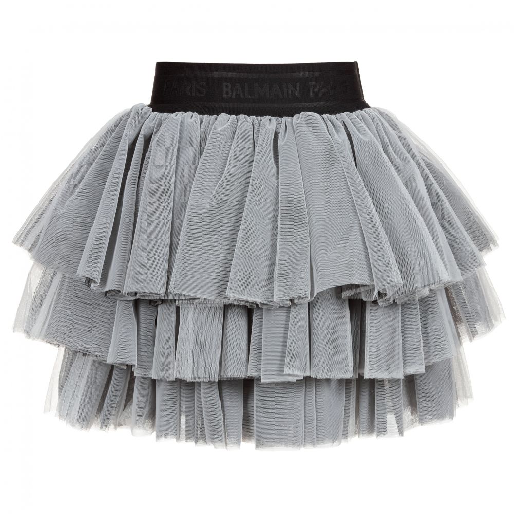 Balmain - Черно-белая юбка из тюля для подростков | Childrensalon