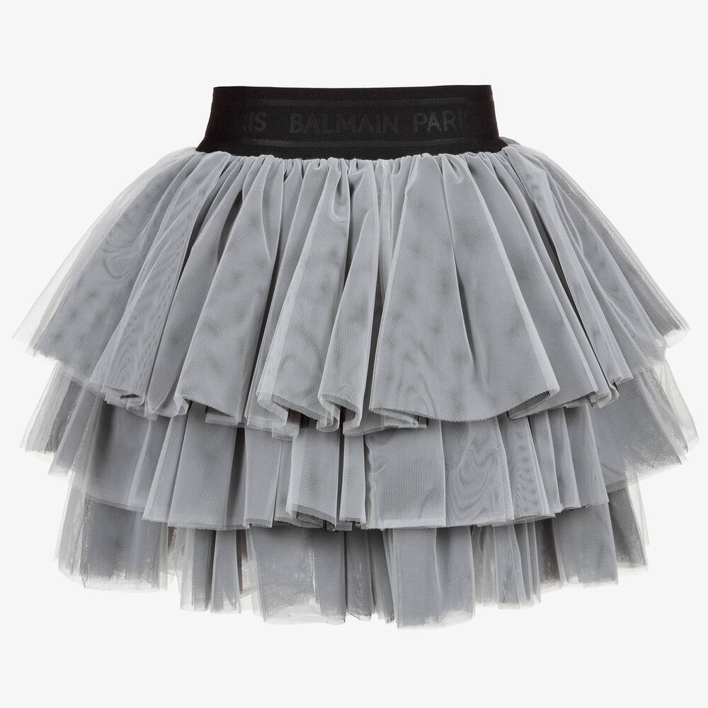 Balmain-Teen Black & White Tulle Skirt | Childrensalon Outlet