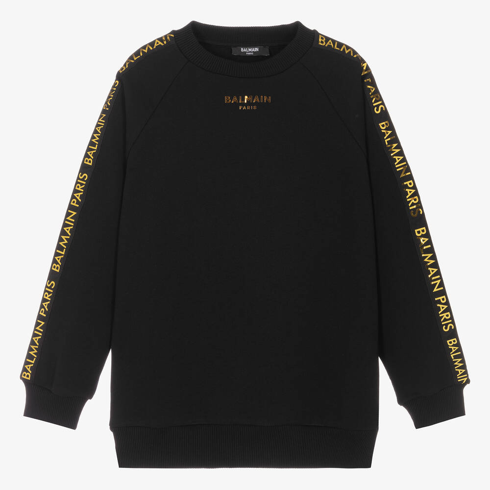 Balmain black and gold sweatshirt outlet