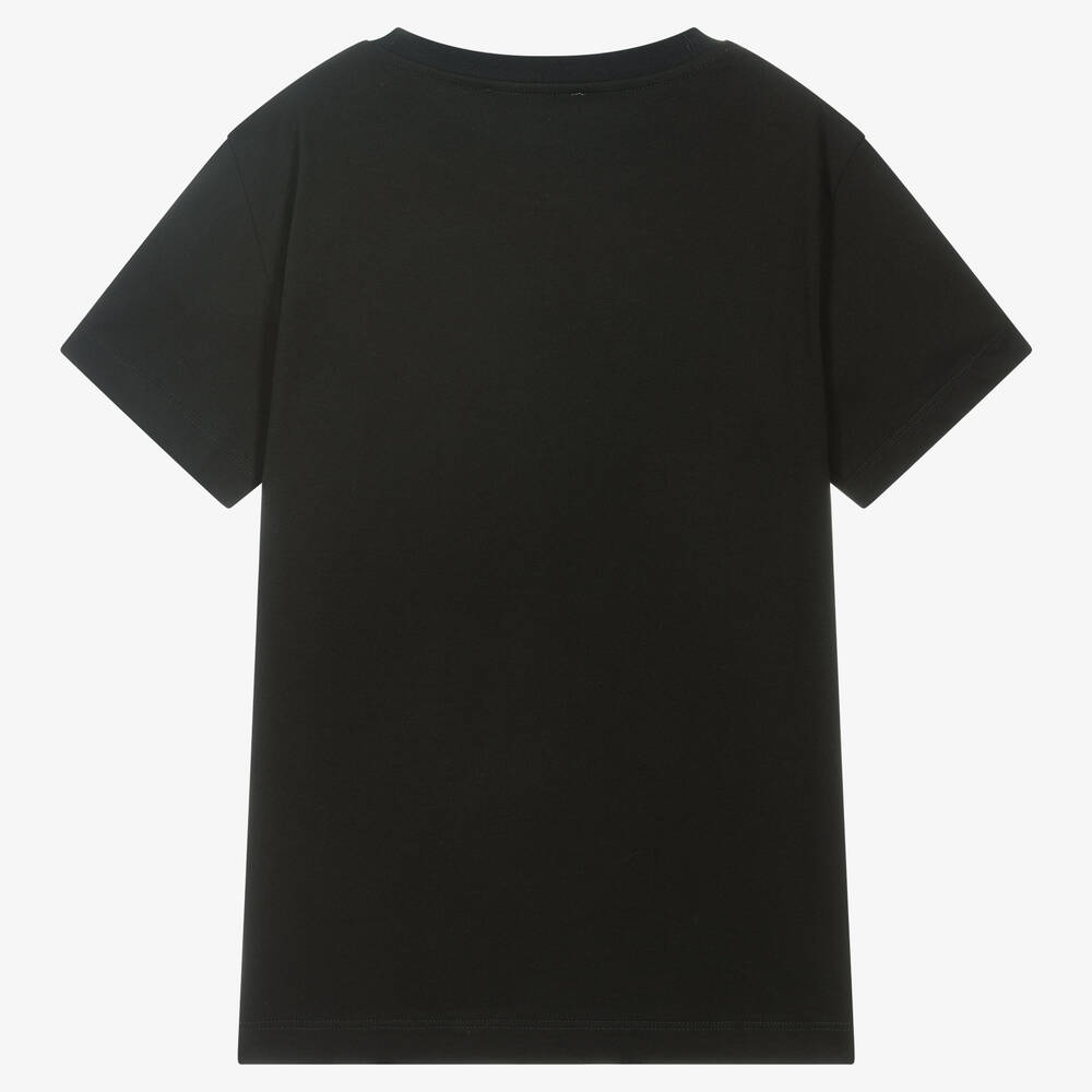 Balmain-Teen Boys Black & Gold T-Shirt | Childrensalon Outlet