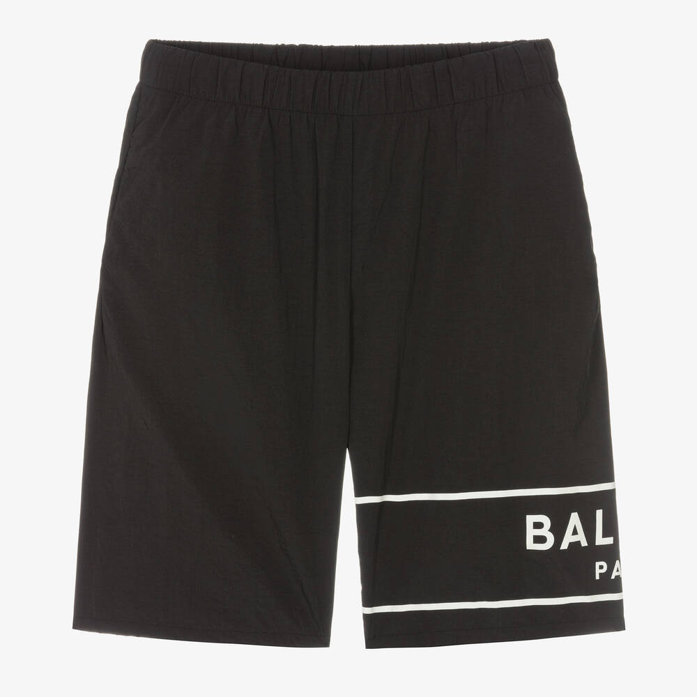 Balmain - Teen Boys Black Logo Swim Shorts | Childrensalon