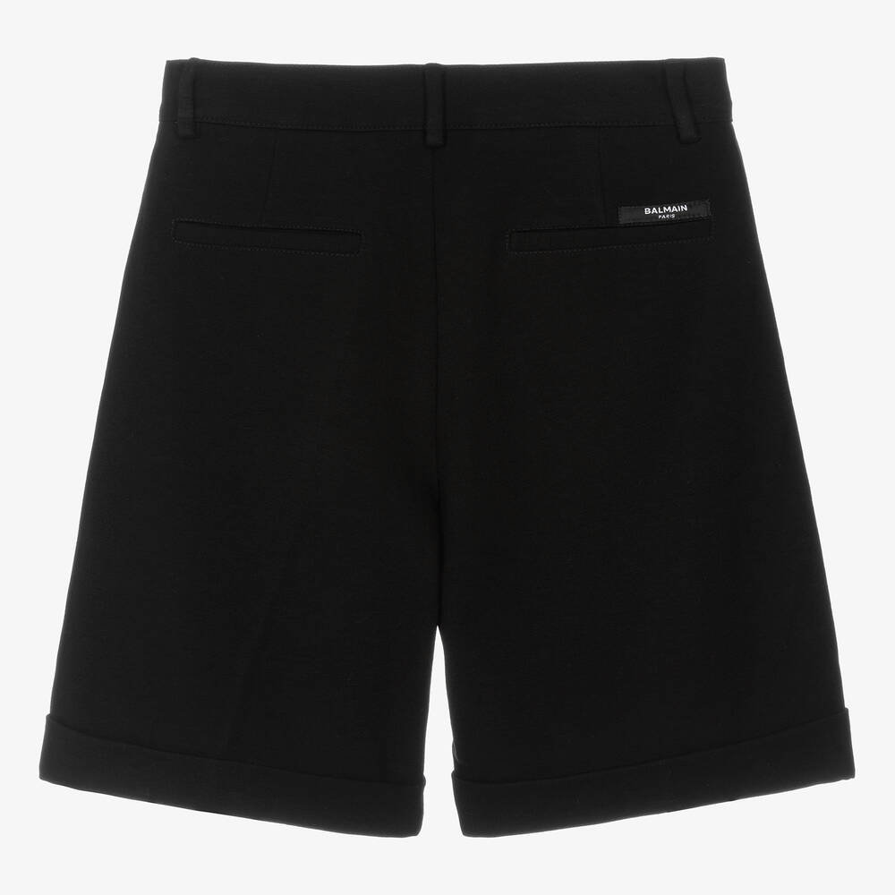 Balmain-Teen Boys Black Milano Jersey Shorts | Childrensalon Outlet