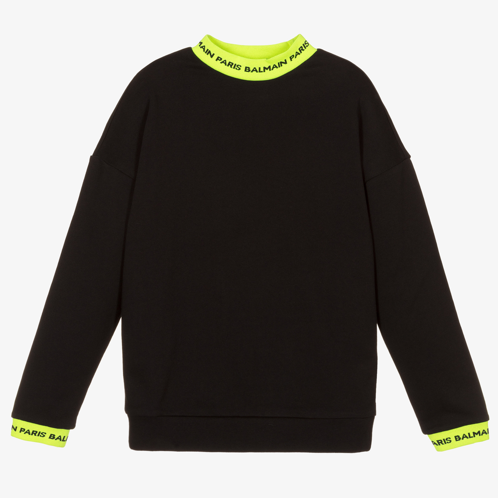 Balmain - Sweat noir Ado garçon | Childrensalon