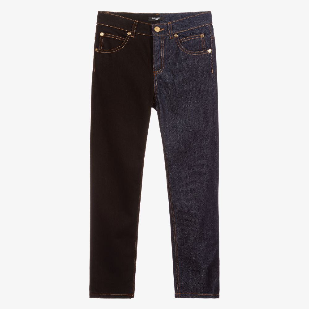 Balmain - Сине-черные джинсы для подростков | Childrensalon