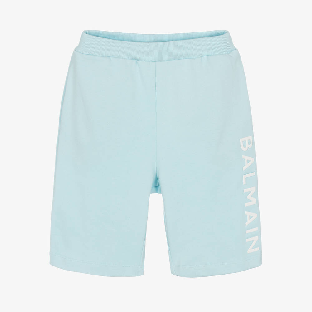 Balmain-Teen Boys Blue Cotton Jersey Shorts | Childrensalon Outlet