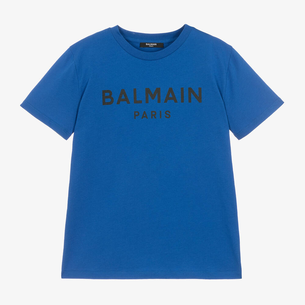 Balmain - Blaues Teen Baumwoll-T-Shirt | Childrensalon