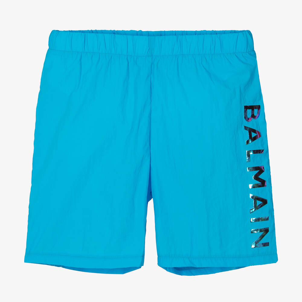Balmain-شورت سباحة تينز ولادي لون أزرق تركواز | Childrensalon Outlet