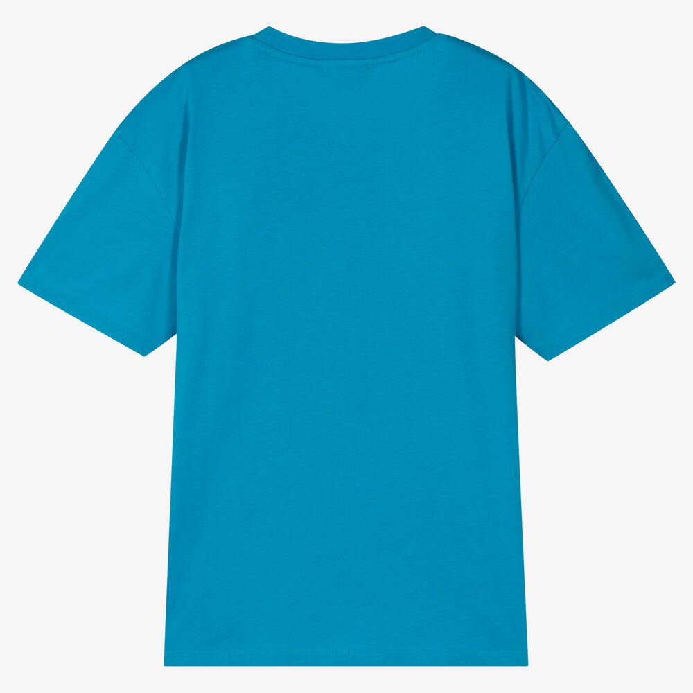 Balmain - Teen Boys Blue Logo Tape T-Shirt | Childrensalon
