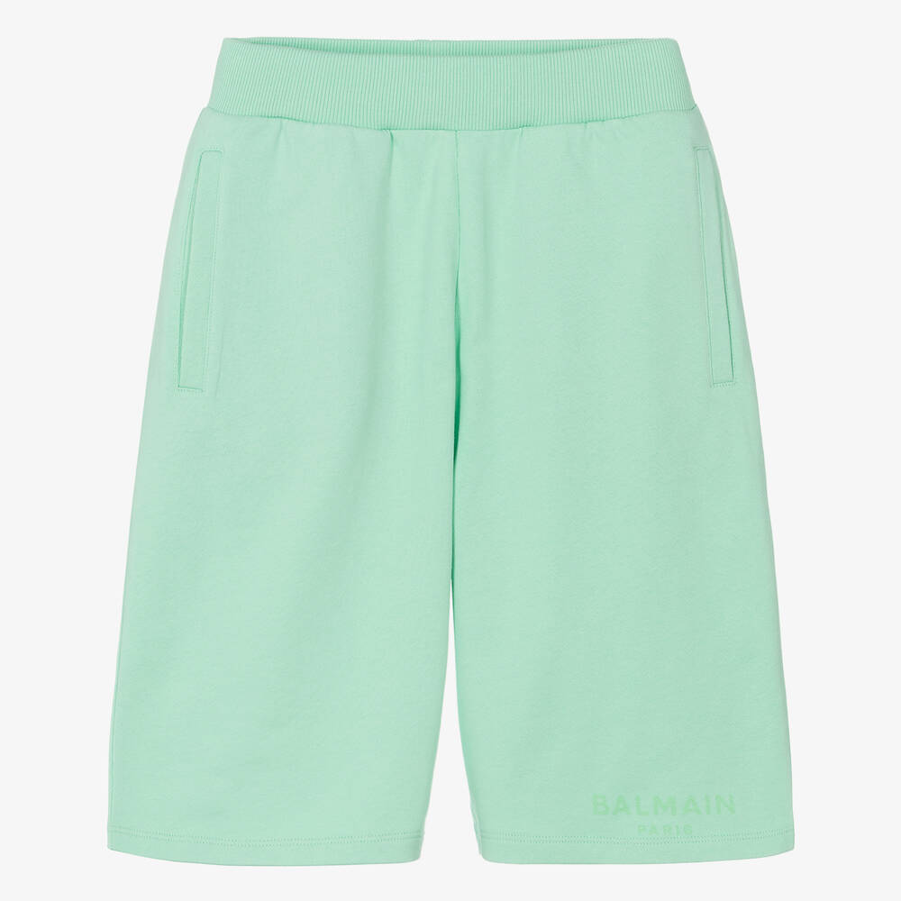 Balmain-Teen Boys Green Cotton Shorts | Childrensalon Outlet
