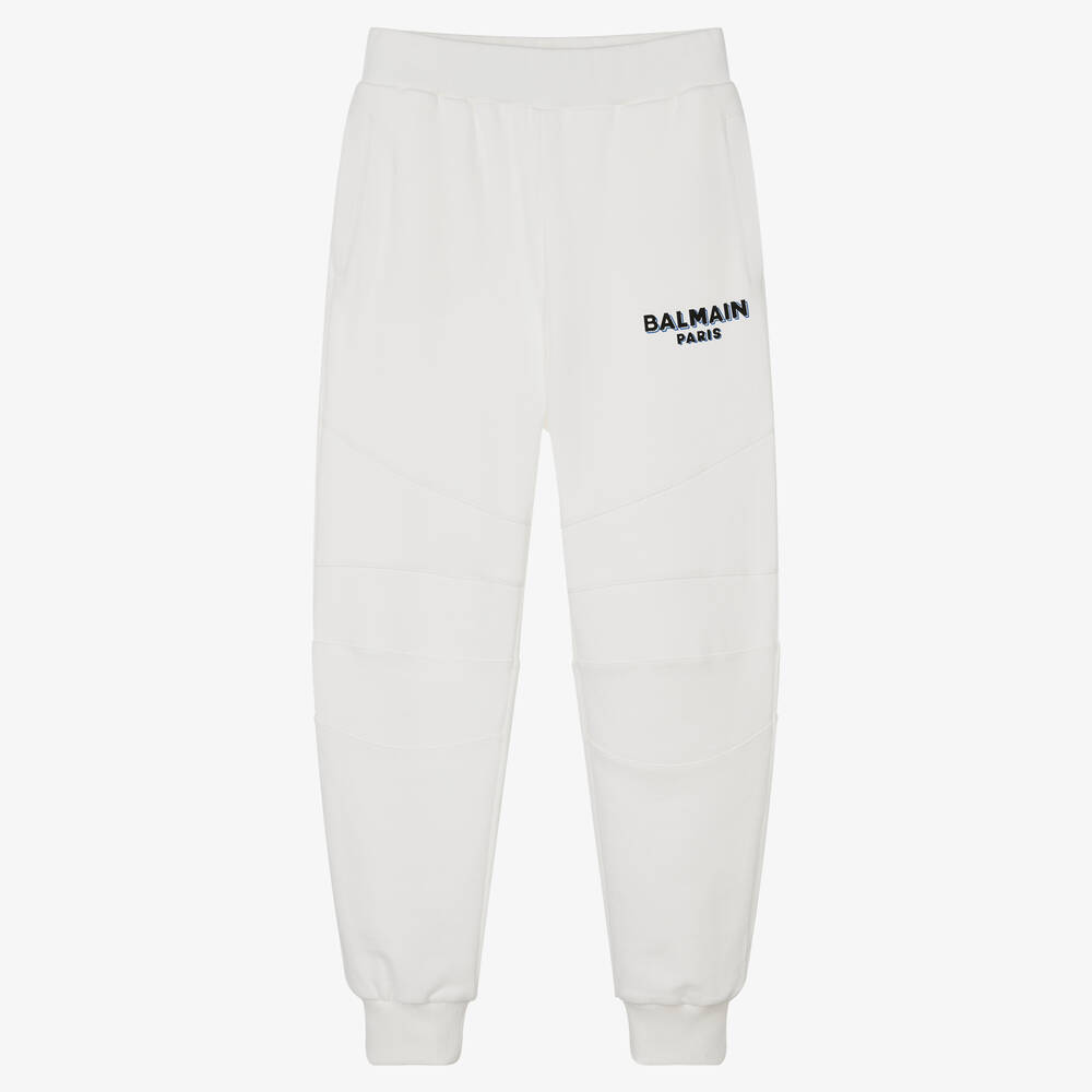 Balmain - Baumwoll-Jogginghose Elfenbein | Childrensalon