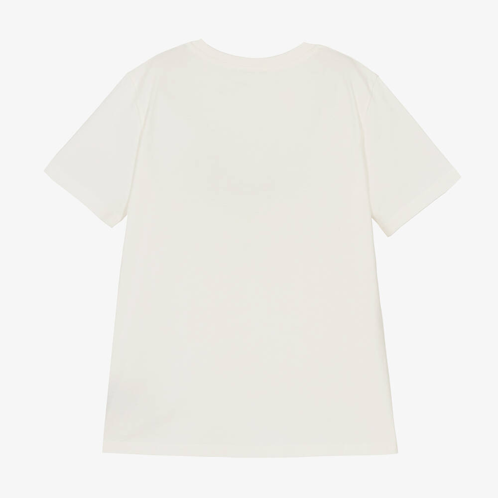 Balmain-Teen Boys Ivory Cotton T-Shirt | Childrensalon Outlet