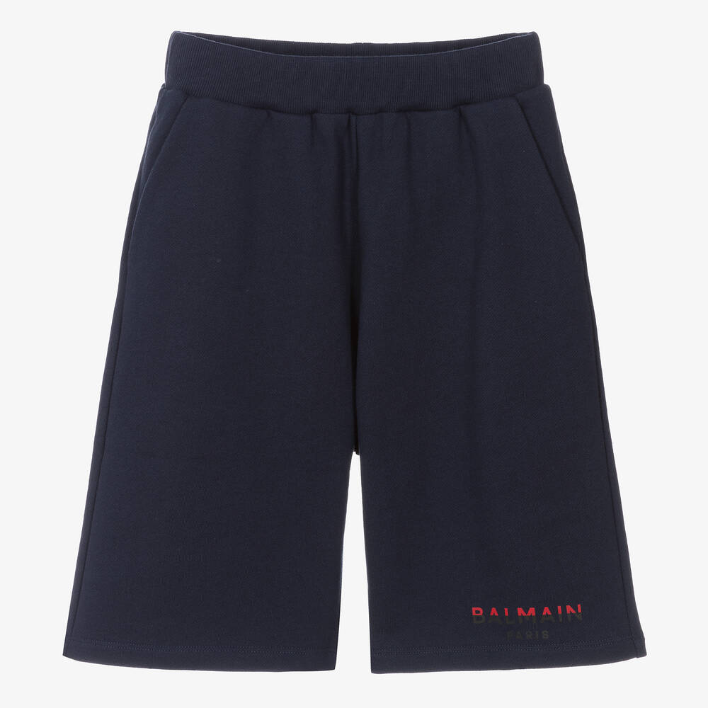 Balmain-Teen Boys Navy Blue Cotton Shorts | Childrensalon Outlet