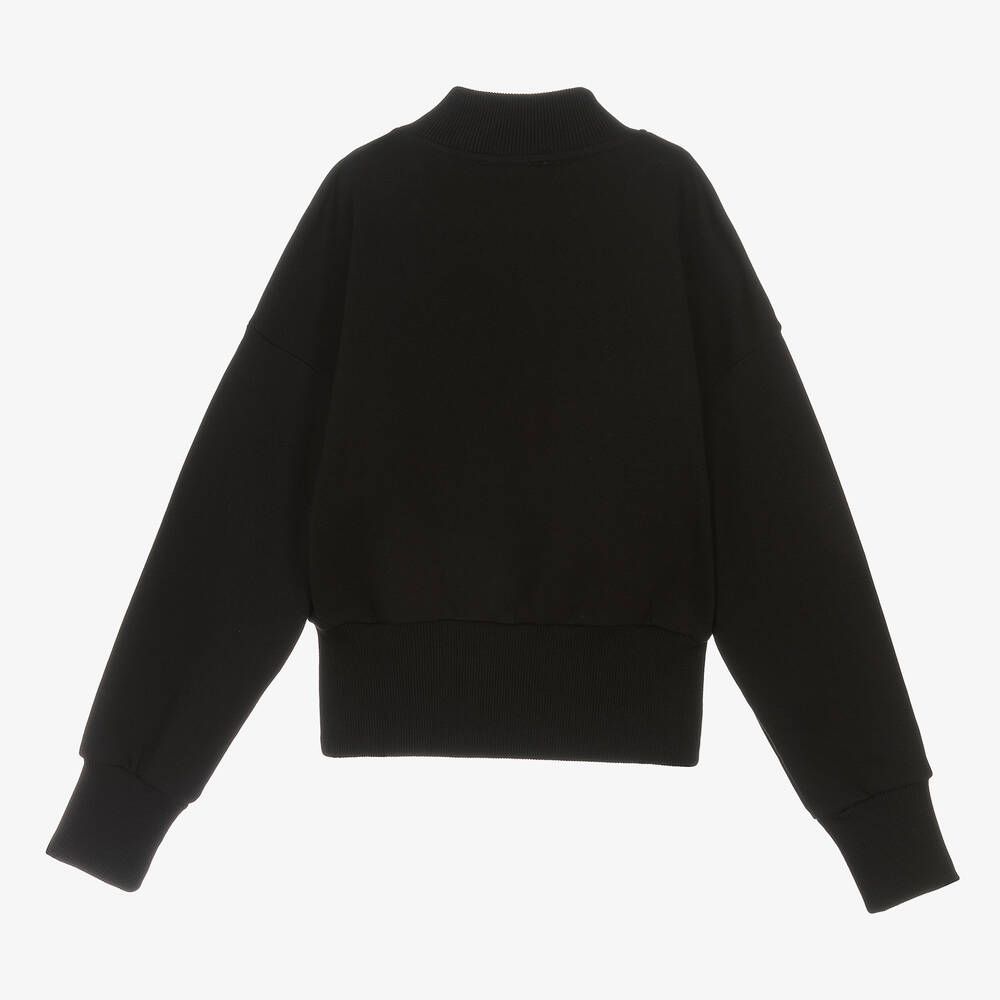 Girls black crew neck jumper cheap