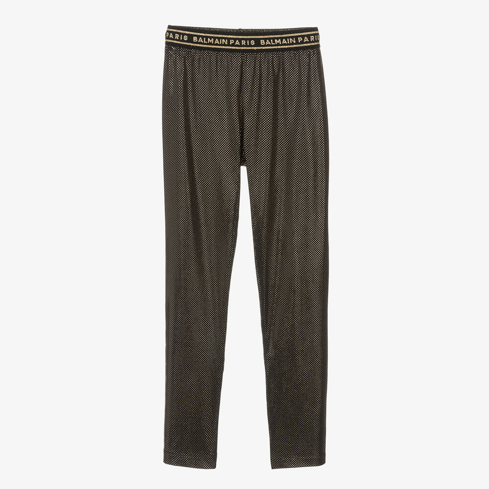 Balmain - Teen Leggings in Schwarz und Gold | Childrensalon